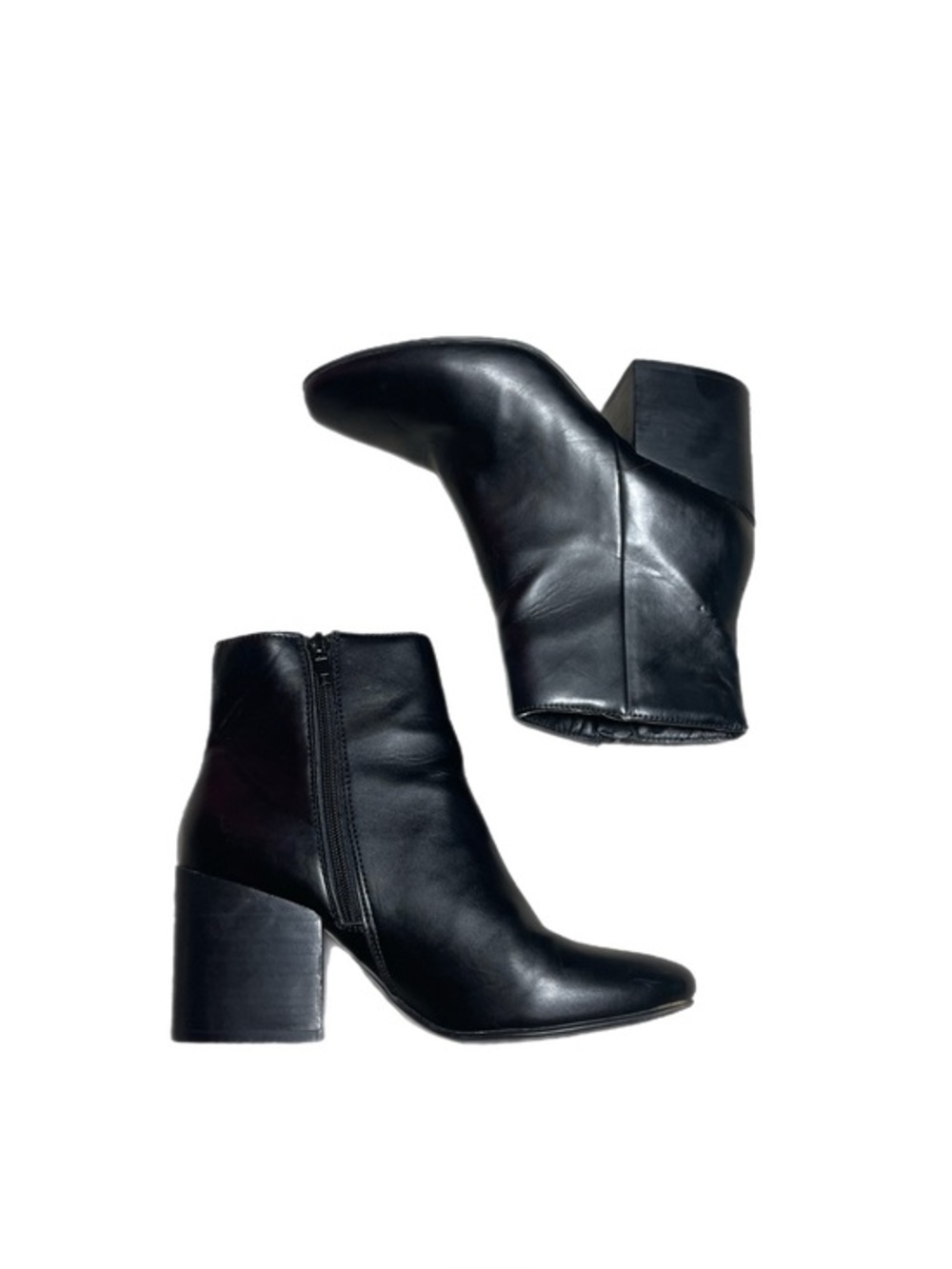 Madden Girl Black Faux Leather Heeled Chelsea Ankle Boots